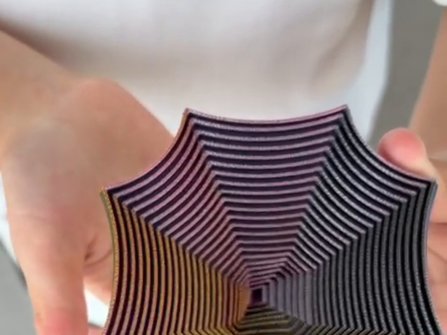 A Focus Spiral held open flat across two hands