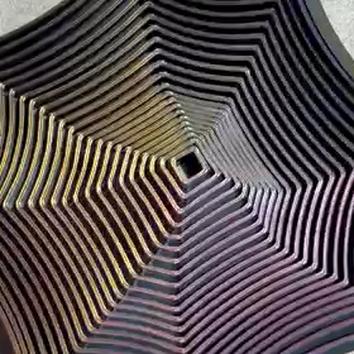Close-up of the printed layers and ribs on a Focus Spiral focus toy